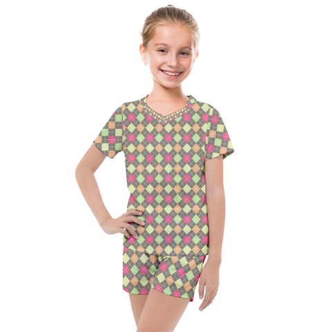 Pattern 257 Kids  Mesh Tee And Shorts Set by GardenOfOphir