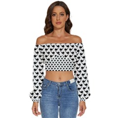 Pattern 260 Long Sleeve Crinkled Weave Crop Top