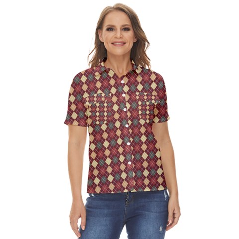 Pattern 259 Women s Short Sleeve Double Pocket Shirt by GardenOfOphir