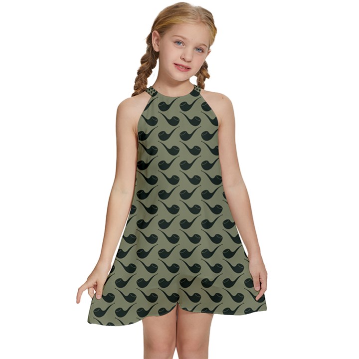 Pattern 266 Kids  Halter Collar Waist Tie Chiffon Dress