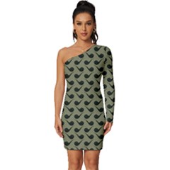 Pattern 266 Long Sleeve One Shoulder Mini Dress by GardenOfOphir