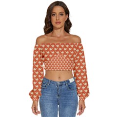 Pattern 268 Long Sleeve Crinkled Weave Crop Top