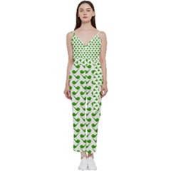 Pattern 272 V-neck Spaghetti Strap Tie Front Jumpsuit by GardenOfOphir