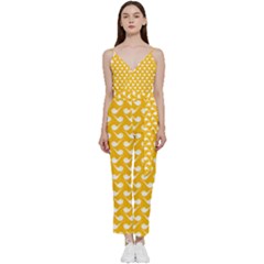 Pattern 276 V-neck Spaghetti Strap Tie Front Jumpsuit by GardenOfOphir