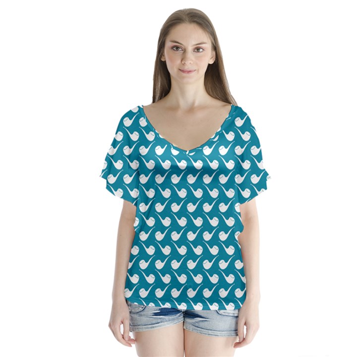 Pattern 277 V-Neck Flutter Sleeve Top