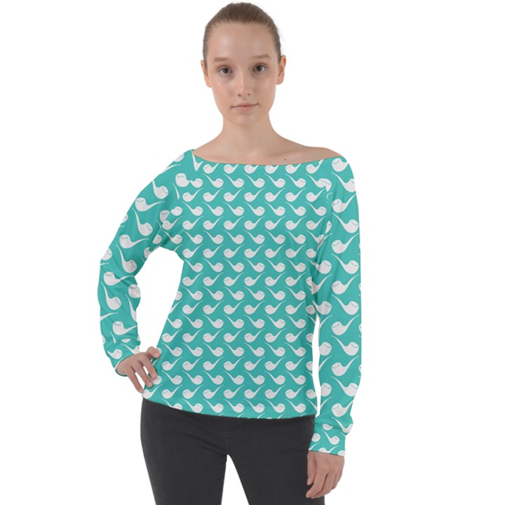 Pattern 280 Off Shoulder Long Sleeve Velour Top