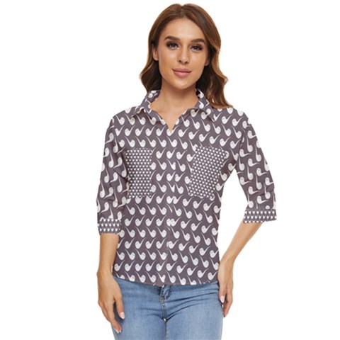 Pattern 282 Women s Quarter Sleeve Pocket Shirt by GardenOfOphir