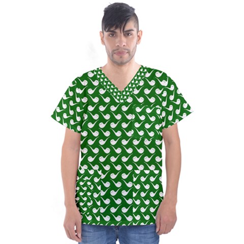 Pattern 285 Men s V-neck Scrub Top by GardenOfOphir