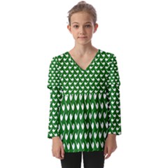 Pattern 285 Kids  V Neck Casual Top by GardenOfOphir