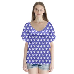 Pattern 286 V-neck Flutter Sleeve Top by GardenOfOphir