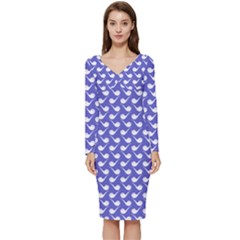 Pattern 286 Long Sleeve V-neck Bodycon Dress  by GardenOfOphir