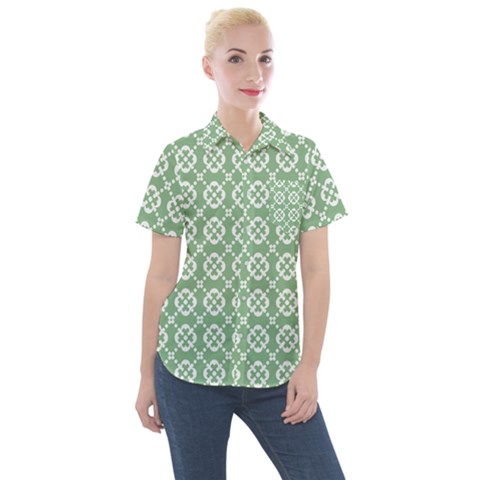 Pattern 298 Women s Short Sleeve Pocket Shirt by GardenOfOphir