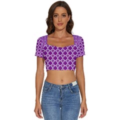 Pattern 305 Short Sleeve Square Neckline Crop Top  by GardenOfOphir