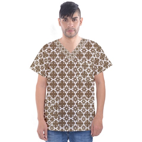 Pattern 306 Men s V-neck Scrub Top by GardenOfOphir