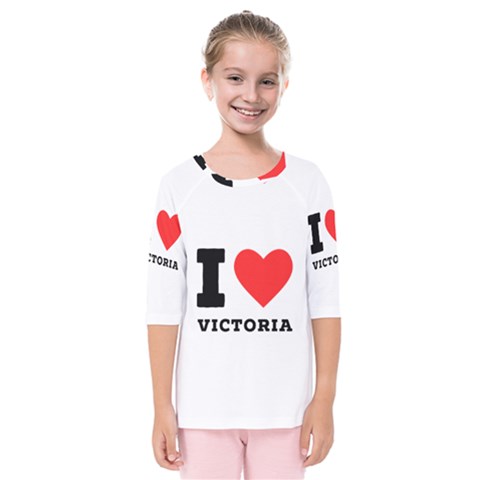 I Love Victoria Kids  Quarter Sleeve Raglan Tee by ilovewhateva