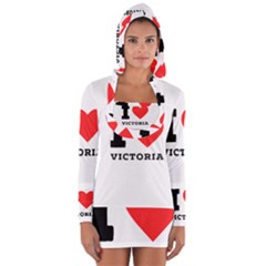 I Love Victoria Long Sleeve Hooded T-shirt by ilovewhateva