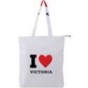 I love victoria Double Zip Up Tote Bag View1