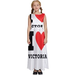 I Love Victoria Kids  Satin Sleeveless Maxi Dress by ilovewhateva