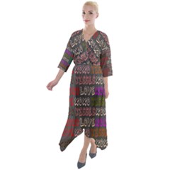 Pattern 311 Quarter Sleeve Wrap Front Maxi Dress by GardenOfOphir