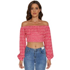 Pattern 317 Long Sleeve Crinkled Weave Crop Top by GardenOfOphir