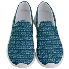 Navy Love Kisses Men s Lightweight Slip Ons by GardenOfOphir