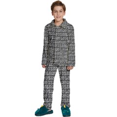 Pattern 321 Kids  Long Sleeve Velvet Pajamas Set by GardenOfOphir