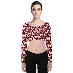 Pattern 324 Velvet Long Sleeve Crop Top by GardenOfOphir