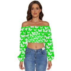 Pattern 328 Long Sleeve Crinkled Weave Crop Top by GardenOfOphir