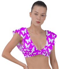 Pattern 334 Plunge Frill Sleeve Bikini Top by GardenOfOphir