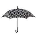 Black And White Pretzel Illustrations Pattern Hook Handle Umbrellas (Small) View3