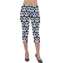 Black And White Pretzel Illustrations Pattern Lightweight Velour Capri Leggings  View1