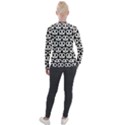 Black And White Pretzel Illustrations Pattern Velvet Zip Up Jacket View2