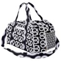 Black And White Pretzel Illustrations Pattern Burner Gym Duffel Bag View2