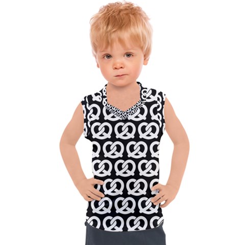 Black And White Pretzel Illustrations Pattern Kids  Sport Tank Top by GardenOfOphir