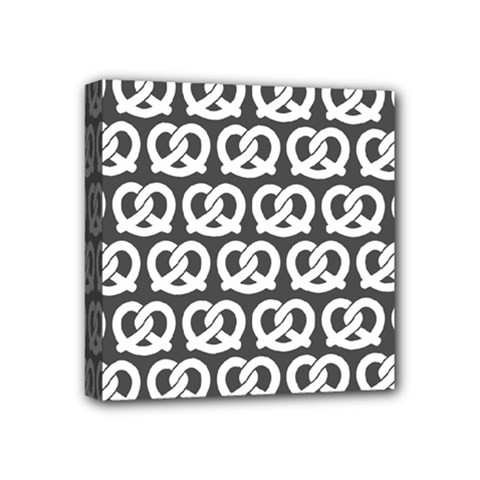 Gray Pretzel Illustrations Pattern Mini Canvas 4  X 4  (stretched) by GardenOfOphir