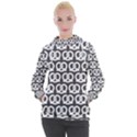 Gray Pretzel Illustrations Pattern Women s Hooded Pullover View1