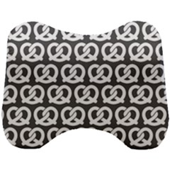 Gray Pretzel Illustrations Pattern Head Support Cushion by GardenOfOphir