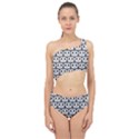 Gray Pretzel Illustrations Pattern Spliced Up Two Piece Swimsuit View1