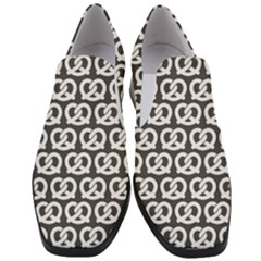 Gray Pretzel Illustrations Pattern Women Slip On Heel Loafers