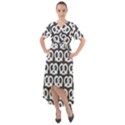 Gray Pretzel Illustrations Pattern Front Wrap High Low Dress View1