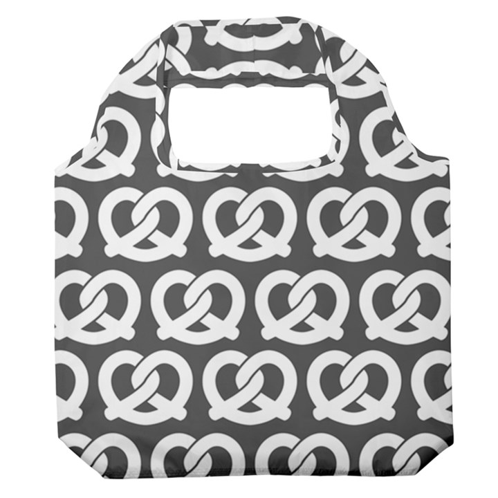 Gray Pretzel Illustrations Pattern Premium Foldable Grocery Recycle Bag