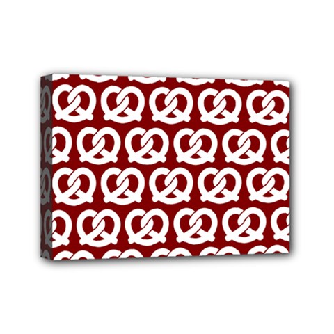 Red Pretzel Illustrations Pattern Mini Canvas 7  X 5  (stretched) by GardenOfOphir