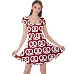 Red Pretzel Illustrations Pattern Cap Sleeve Dress by GardenOfOphir