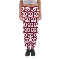 Red Pretzel Illustrations Pattern Women s Jogger Sweatpants by GardenOfOphir