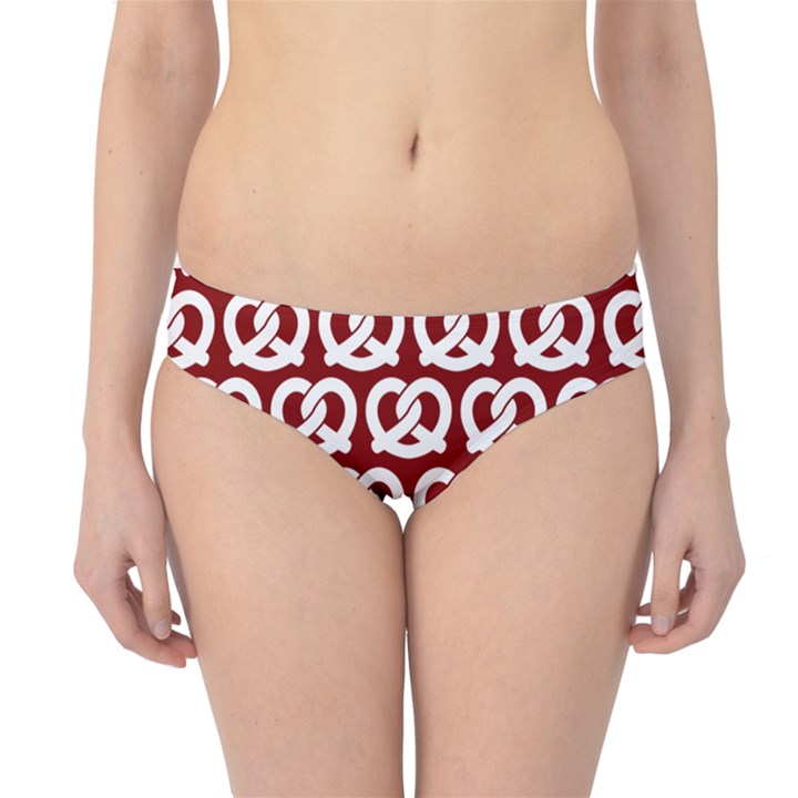 Red Pretzel Illustrations Pattern Hipster Bikini Bottoms