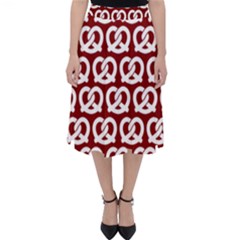 Red Pretzel Illustrations Pattern Classic Midi Skirt by GardenOfOphir