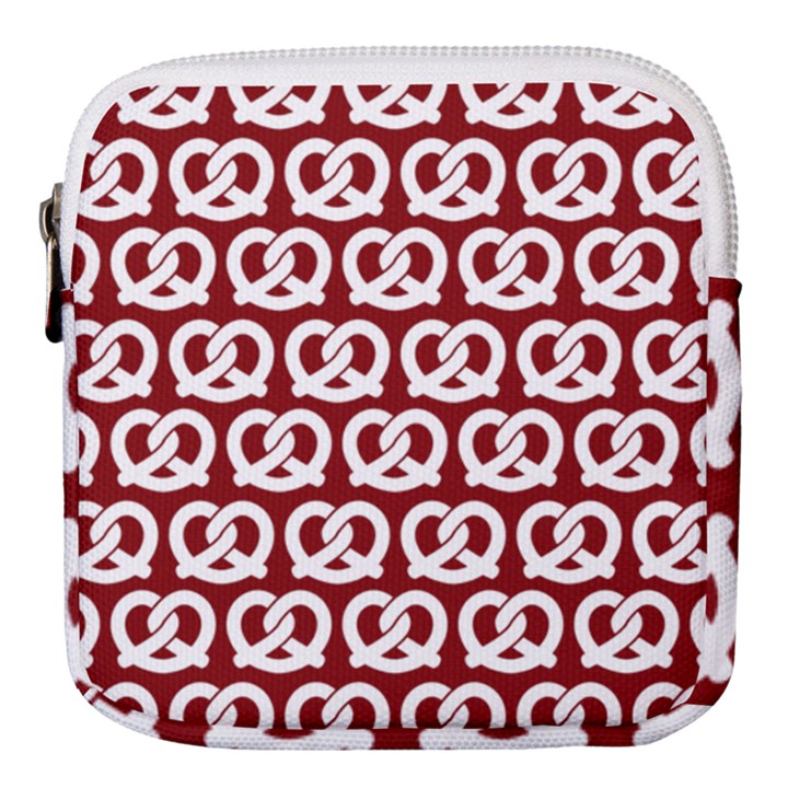 Red Pretzel Illustrations Pattern Mini Square Pouch