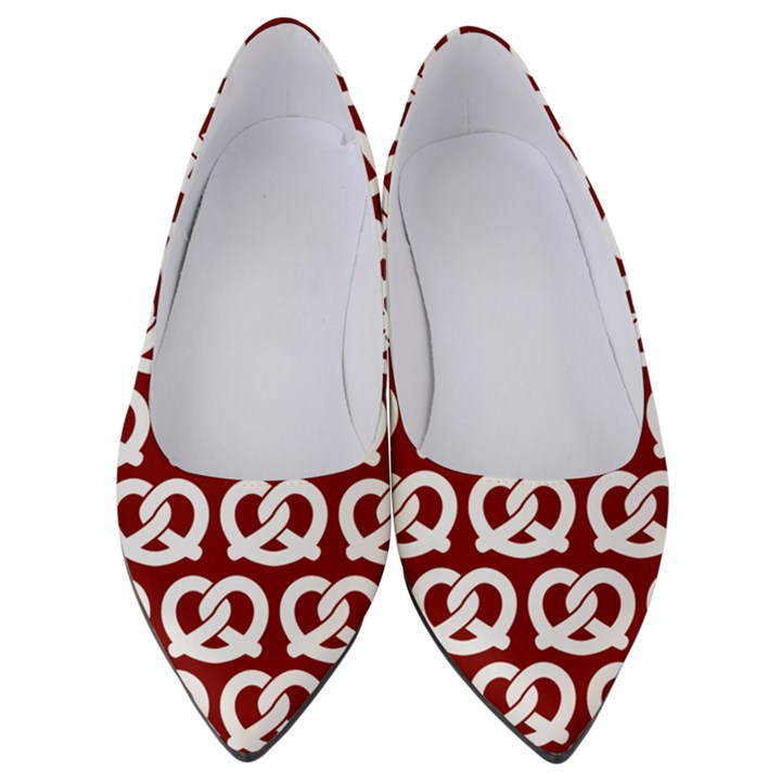 Red Pretzel Illustrations Pattern Women s Low Heels