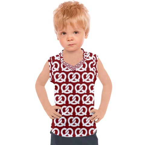 Red Pretzel Illustrations Pattern Kids  Sport Tank Top by GardenOfOphir