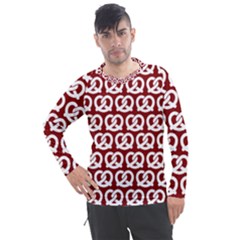 Red Pretzel Illustrations Pattern Men s Pique Long Sleeve Tee